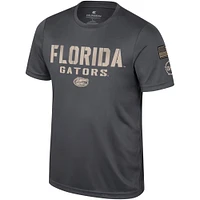 T-shirt d'appréciation militaire Colosseum Charcoal Florida Gators OHT pour hommes