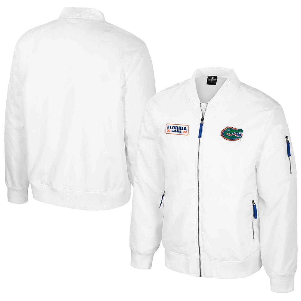 Blouson aviateur entièrement zippé White Rabbit des Florida Gators de Colosseum pour homme