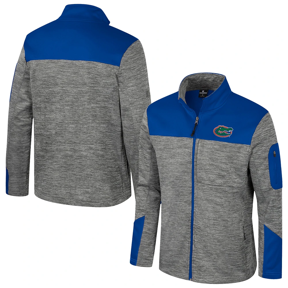 Veste zippée complète pour homme Colosseum Gray/Royal Florida Gators Guard