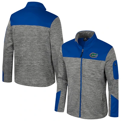 Men's Colosseum  Gray/Royal Florida Gators Guard Full-Zip Jacket