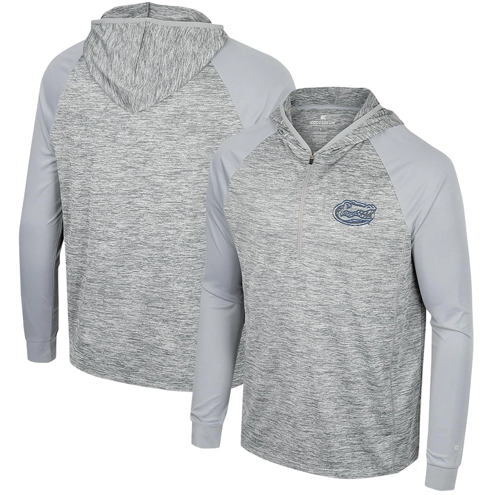 Haut à capuche Cybernetic Raglan quart de zip des Florida Gators Colosseum gris pour hommes