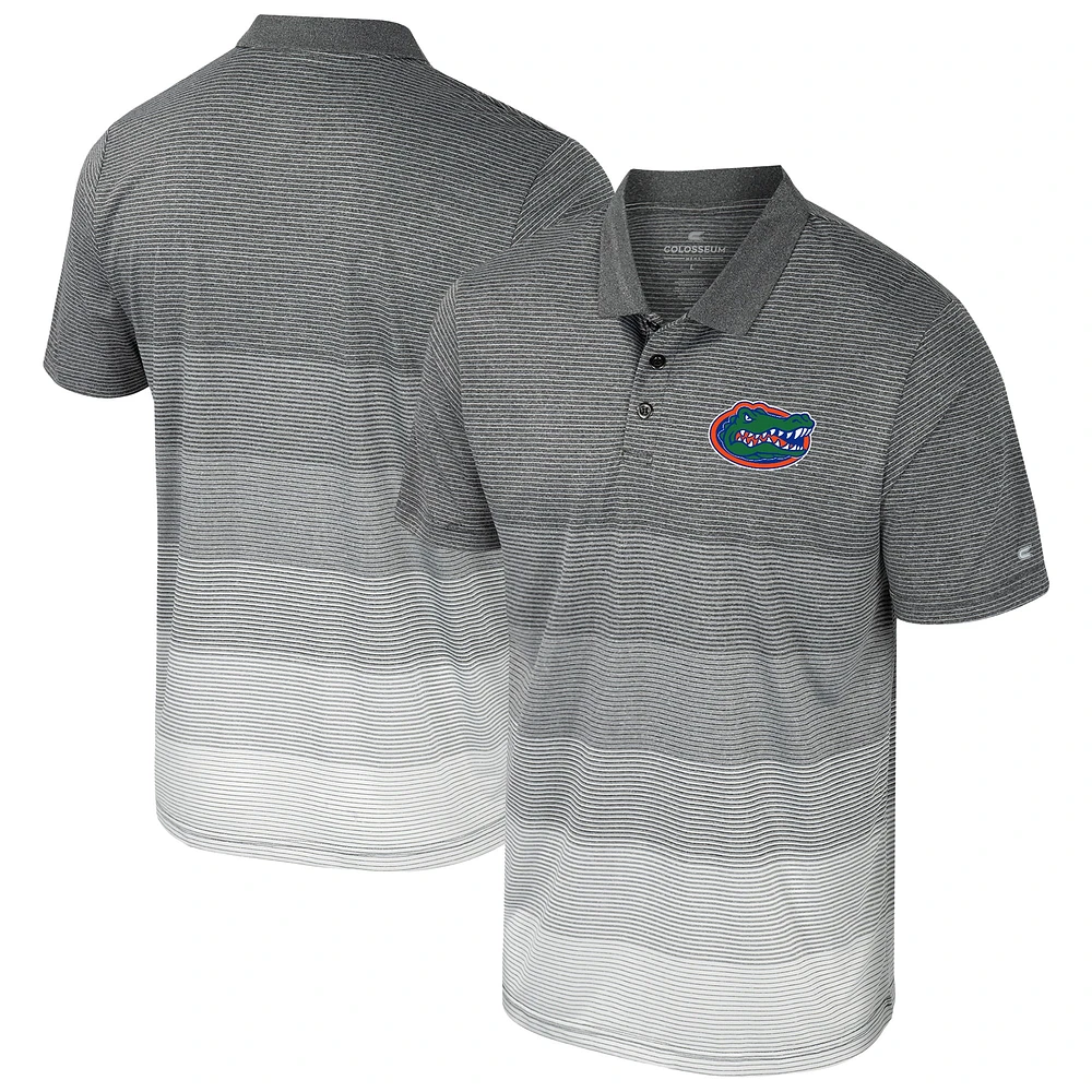 Men's Colosseum Gray Florida Gators Striped Mesh Polo