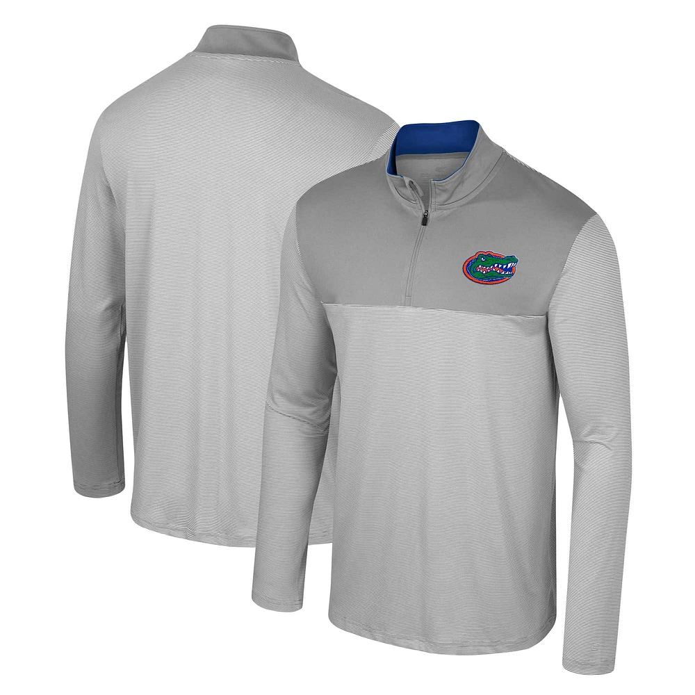 Men's Colosseum Gray Florida Gators Tuck Quarter-Zip Top