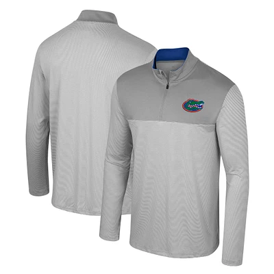 Men's Colosseum Gray Florida Gators Tuck Quarter-Zip Top