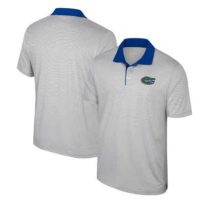 Men's Colosseum Gray Florida Gators Tuck Striped Polo