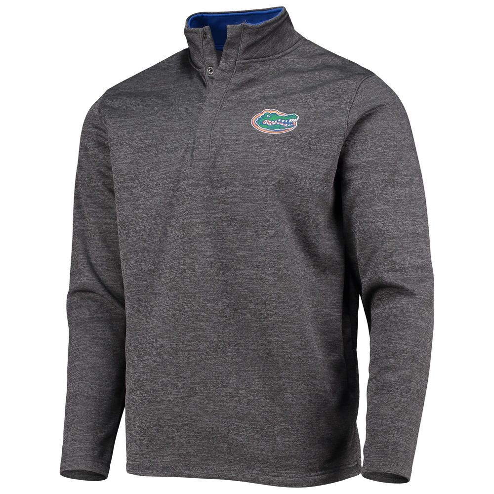 Men's Colosseum Heathered Charcoal Florida Gators Roman Pullover Jacket