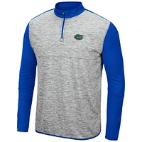Men's Colosseum Heathered Gray/Royal Florida Gators Prospect Quarter-Zip Jacket