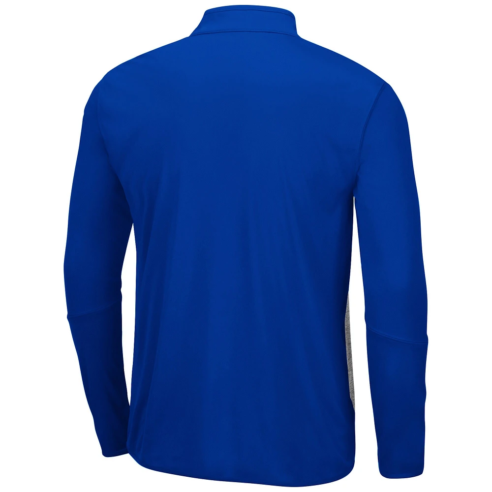Men's Colosseum Heathered Gray/Royal Florida Gators Prospect Quarter-Zip Jacket