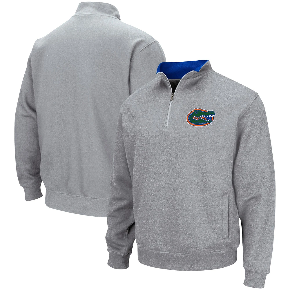 Colosseum Heathered Grey Florida Gators Tortugas Team Logo Quarter-Zip Jacket