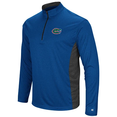 Colosseum Heathered Heather Royal Florida Gators Audible Léger Coupe-vent Pull à quart de zip pour hommes