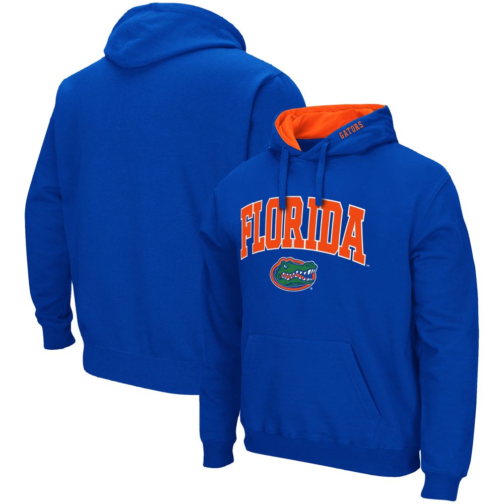 Men's Colosseum Royal Florida Gators Arch & Logo 3.0 Pullover Hoodie