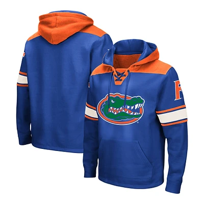 Men's Colosseum Royal Florida Gators Big & Tall Hockey Lace-Up Pullover Hoodie