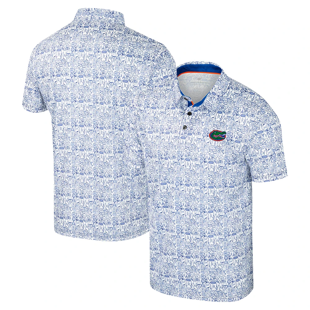 Men's Colosseum Royal Florida Gators It's Time! Allover Print Polo