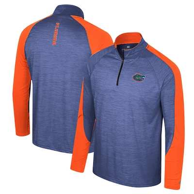 Men's Colosseum Royal Florida Gators Langmore Raglan Quarter-Zip Top