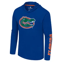 Men's Colosseum Royal Florida Gators Logo Lockup Active Blend Long Sleeve  T-Shirt Hoodie