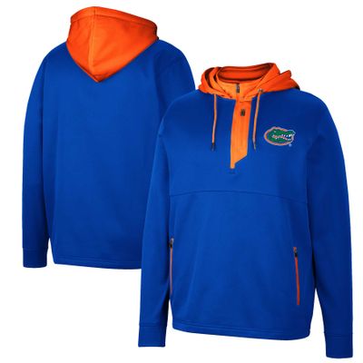 Men's Colosseum Royal Florida Gators Luge 3.0 Quarter-Zip Hoodie