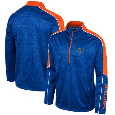 Colosseum Royal Florida Gators Marled Half-Zip Jacket Homme