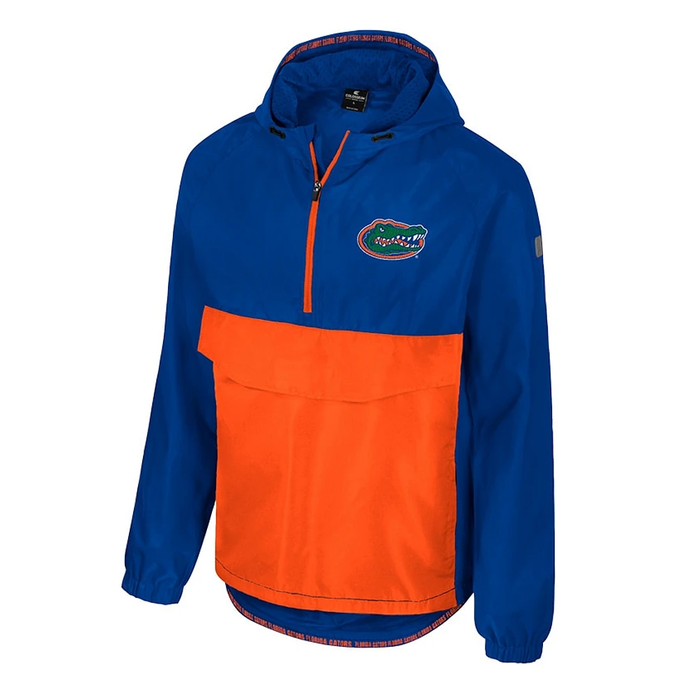 Men's Colosseum  Royal Florida Gators Reloaded Anorak Half-Zip Jacket