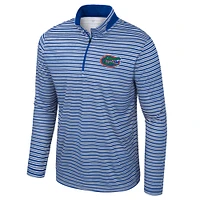 Men's Colosseum Royal Florida Gators Striped Quarter-Zip Top