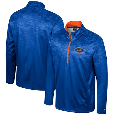 Men's Colosseum  Royal Florida Gators The Machine Half-Zip Jacket