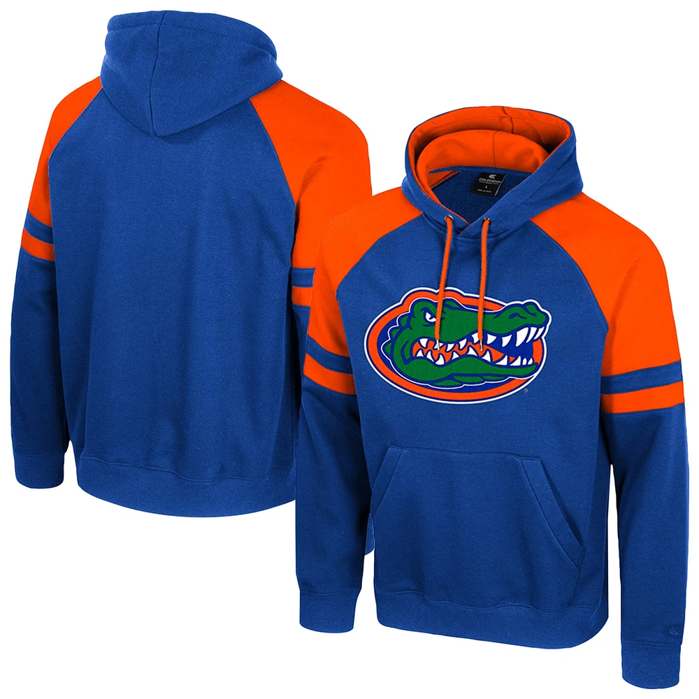 Men's Colosseum  Royal Florida Gators Todd Raglan Pullover Hoodie