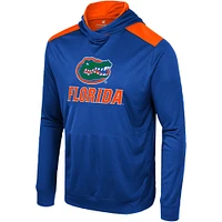 T-shirt à capuche manches longues pour hommes Colosseum Royal Florida Gators Warm Up