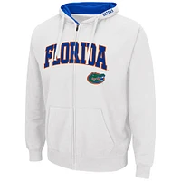 Men's Colosseum White Florida Gators Arch & Logo 3.0 Full-Zip Hoodie