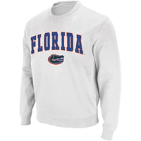 Colosseum White Florida Gators Arch & Logo Crew Neck Sweat-shirt pour homme