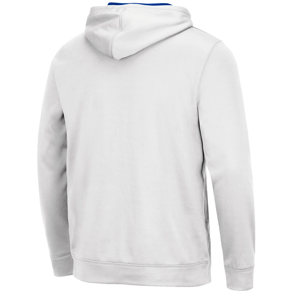 Men's Colosseum White Florida Gators Slash Stack 2.0 Pullover Hoodie