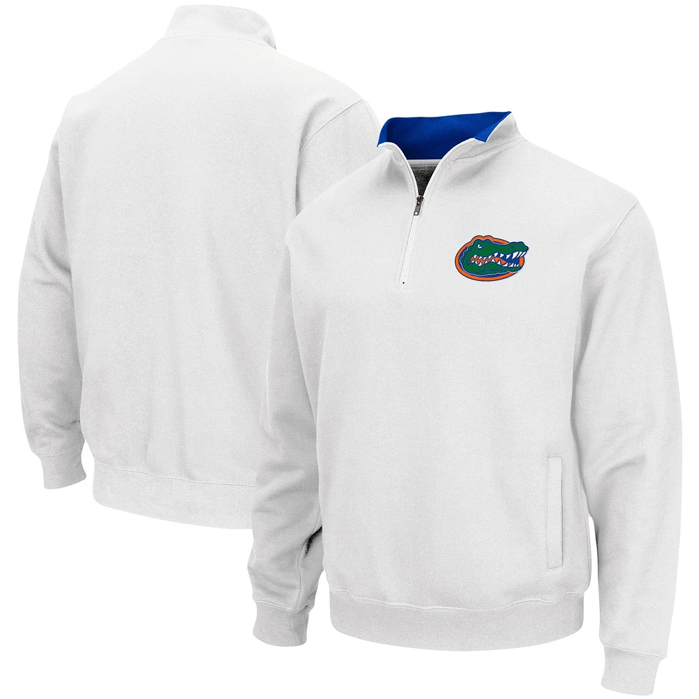 Colosseum White Florida Gators Tortugas Logo Quarter-Zip Pullover Jacket pour homme