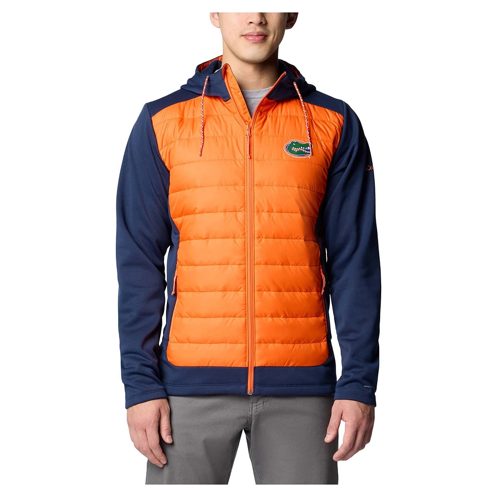 Veste à capuche hybride entièrement zippée Columbia Out-Shield pour homme, bleu marine/orange, Florida Gators