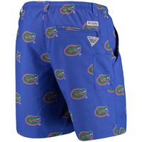 Men's Columbia PFG Royal Florida Gators Backcast II 8" Omni-Shade Hybrid Shorts