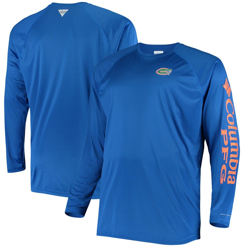 Men's Columbia Royal Florida Gators Big & Tall Terminal Tackle Long Sleeve Omni-Shade T-Shirt