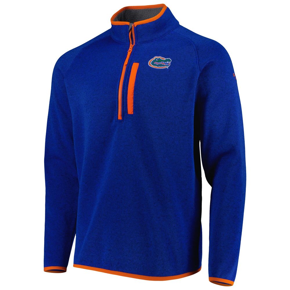 Men's Columbia Royal Florida Gators Canyon Point Omni-Shield Raglan Half-Zip Top