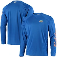 T-shirt à manches longues Columbia Royal Florida Gators Terminal Tackle Omni-Shade Raglan pour homme