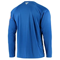 Men's Columbia Royal Florida Gators Terminal Tackle Omni-Shade Raglan Long Sleeve T-Shirt