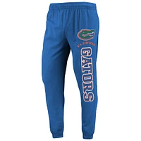 Concepts Sport Royal/Heather Charcoal pour hommes Ensemble pyjama t-shirt à capuche et pantalon de jogging manches longues Florida Gators Meter