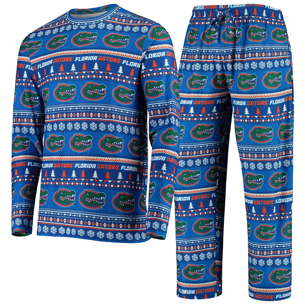 Concepts Sport Royal Florida Gators Ugly Sweater Ensemble haut à manches longues et pantalon en tricot pour hommes