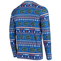 Concepts Sport Royal Florida Gators Ugly Sweater Ensemble haut à manches longues et pantalon en tricot pour hommes