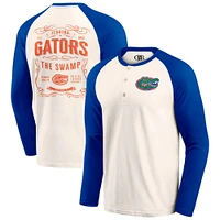 Men's Darius Rucker Collection by Fanatics Light Beige Florida Gators Raglan Henley Long Sleeve T-Shirt