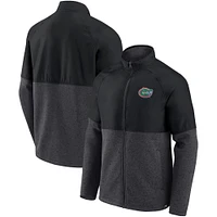 Veste durable raglan entièrement zippée pour hommes Fanatics noir/anthracite chiné Florida Gators