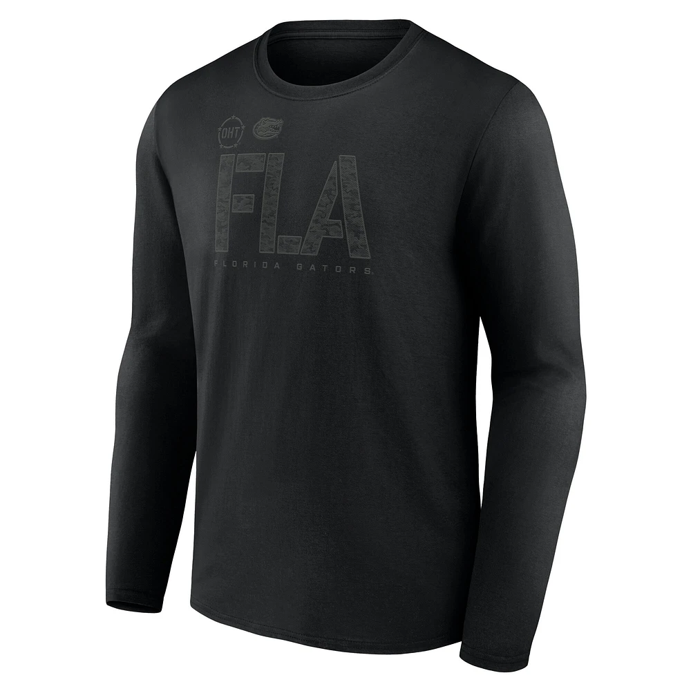 T-shirt à manches longues Fanatics Black Florida Gators OHT Tricode pour homme