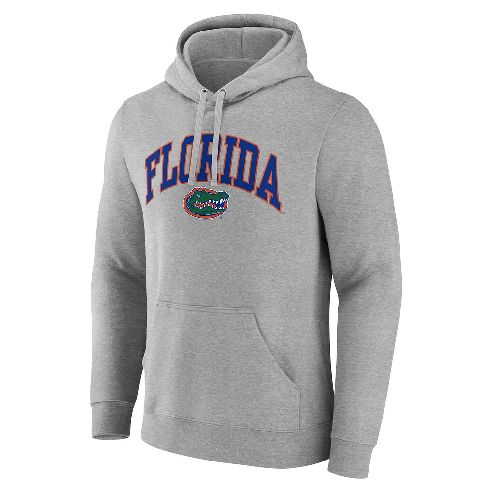 Men's Fanatics Gray Florida Gators Arched Logo Pullover Hoodie