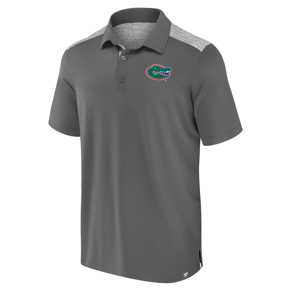 Men's Fanatics Gray Florida Gators Iconic Brushed Blocked Polo