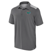 Men's Fanatics Gray Florida Gators Iconic Brushed Blocked Polo