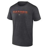 T-shirt Fanatics Heather Charcoal pour homme avec cicatrices de bataille emblématiques des Florida Gators