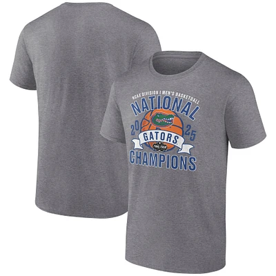 T-shirt vintage tri-blend gris chiné « Fanatics » pour hommes, champions nationaux de basketball masculin NCAA 2025, Florida Gators