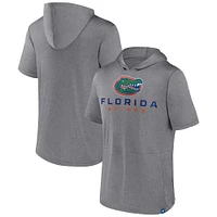 Men's Fanatics Heather Gray Florida Gators Modern Stack Hoodie T-Shirt