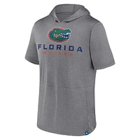 Men's Fanatics Heather Gray Florida Gators Modern Stack Hoodie T-Shirt