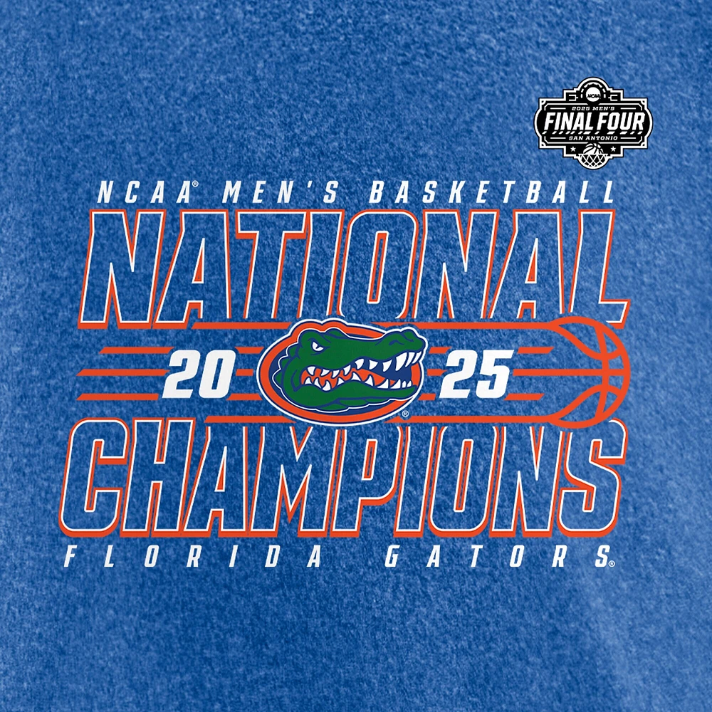 T-shirt synthétique Fanatics Heather Royal Florida Gators 2025 NCAA pour hommes, champions nationaux de basketball